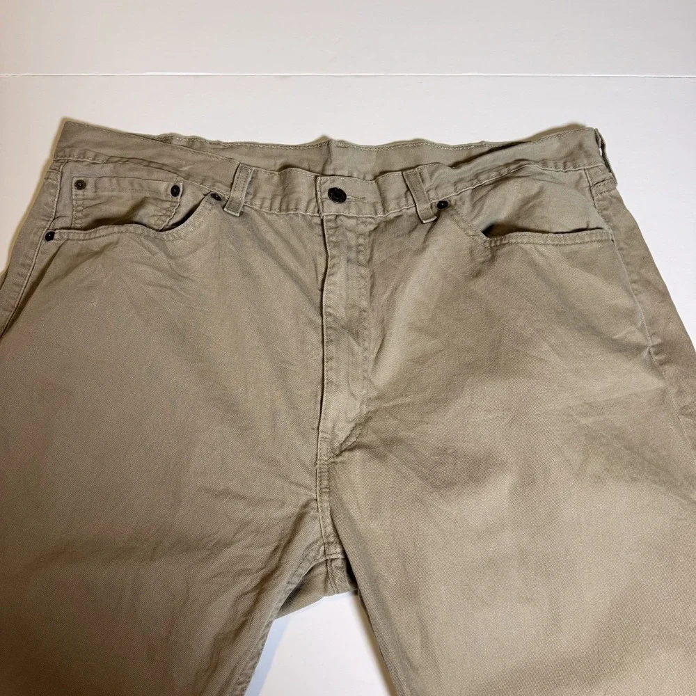 Levis 505 Jeans Mens 40x32 Beige Denim Cotton Regular Medium Wash Straight Leg